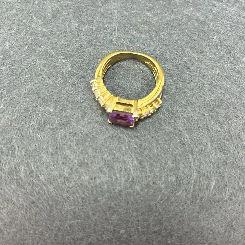 Vintage Purple Stone Ring from Thailand 4  on Each Side size 8